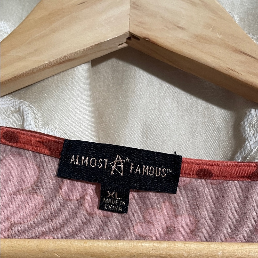 Almost Famous Pink and Red Floral Blouse